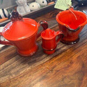 Vintage Metlox Pottery in Poppy Trail Red